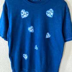 天然藍染　オーガニック半袖Tシャツ　女性用L 3枚目の画像