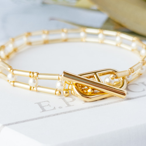 竹モチーフ 18金 K18 ブレスレット バングル セーフティチェーン付 竹モチーフ 18金 K18 ブレスレット バングル セーフティチェーン付