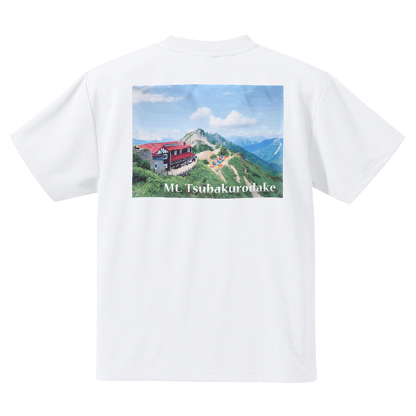 燕岳 燕山荘 バックプリント Tシャツ ドライ 吸水速乾 山 登山 アウトドア 3枚目の画像