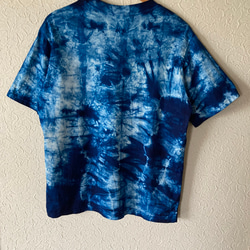 天然藍染　カジュアルTシャツ半袖　男性用 LL 2枚目の画像