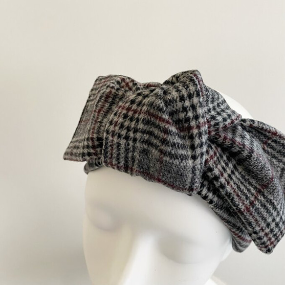 2way 規格♡格倫格子頭巾秋冬羊毛混紡材料 第5張的照片