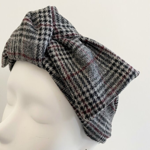 2way 規格♡格倫格子頭巾秋冬羊毛混紡材料 第4張的照片