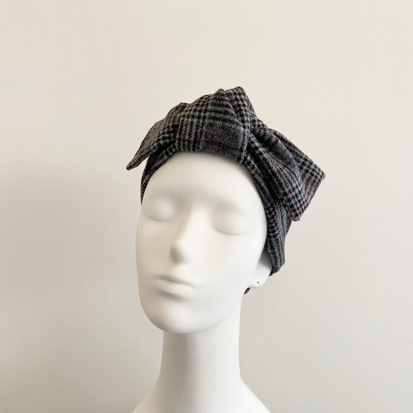 2way 規格♡格倫格子頭巾秋冬羊毛混紡材料 第6張的照片