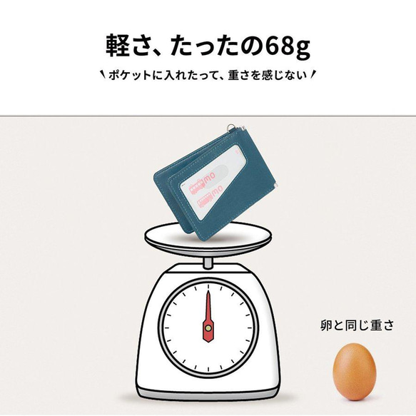 【20万個売れた極薄定期入れ】二つ折りパスケース 薄型 定期入れ 手のひらサイズ / PC1 クラシカルグレー 13枚目の画像