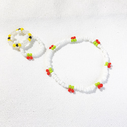 ビーズブレスレット5点セット ビーズアクセサリー3点セット(さくらんぼ、みつばち) ビーズ