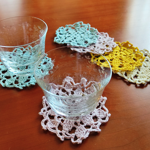 お花のコースター 4枚セット【ラッピング込み】 その他キッチン小物
