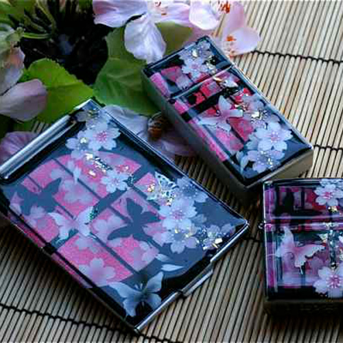 送料無料】匠の技！和柄手鏡「気」和風コンパクトミラー（縦9cm×横4cm