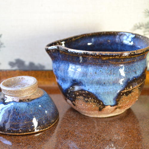 再入荷!】◇片口酒器セット 星空(コスモブルー) *酒器 片口酒 再入荷!】◇片口酒器セット 星空(コスモブルー) *酒器 片口酒