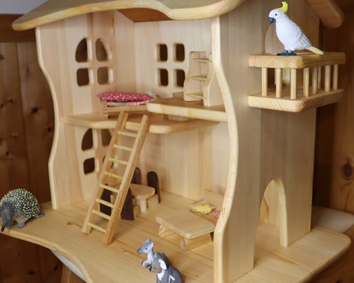 ☆木製ドールハウス（ミニチュア家具付き） その他インテリア雑貨