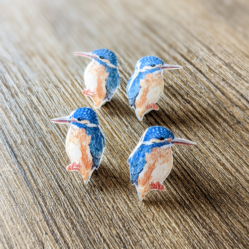 受注制作】カワセミのピアス イヤリング 野鳥アクセサリー ピアス