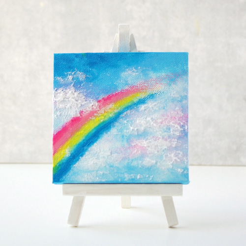 値下げ★水彩 抽象画 虹色の絵 幾何学図形 アブストラクト 値下げ☆水彩 抽象画 虹色の絵 幾何学図形 アブストラクト