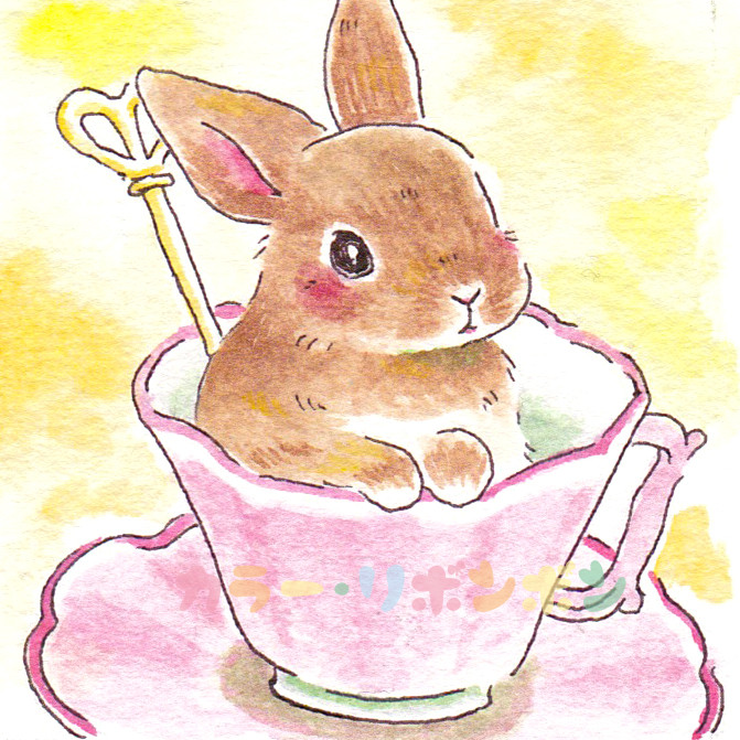 原画 time 手描き happy 創作 オリジナル sweet 狼 うさぎ