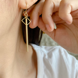 新鮮人-黃銅耳環-可改夾 第4張的照片