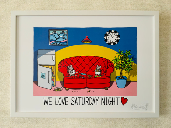 フレーム付きアート「WE LOVE SATURDAY NIGHT」A3カラー 2枚目の画像