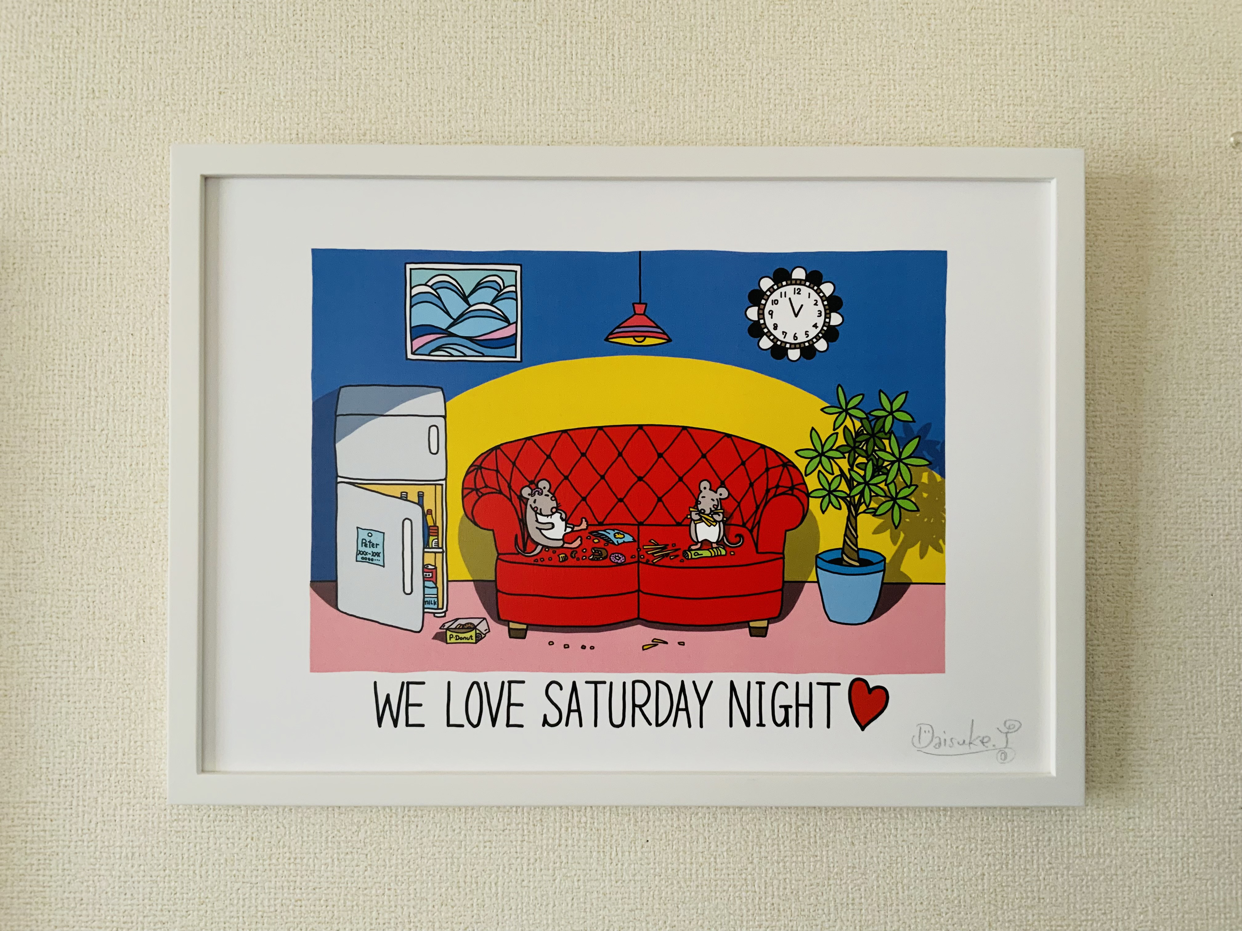 フレーム付きアート「WE LOVE SATURDAY NIGHT」A3カラー