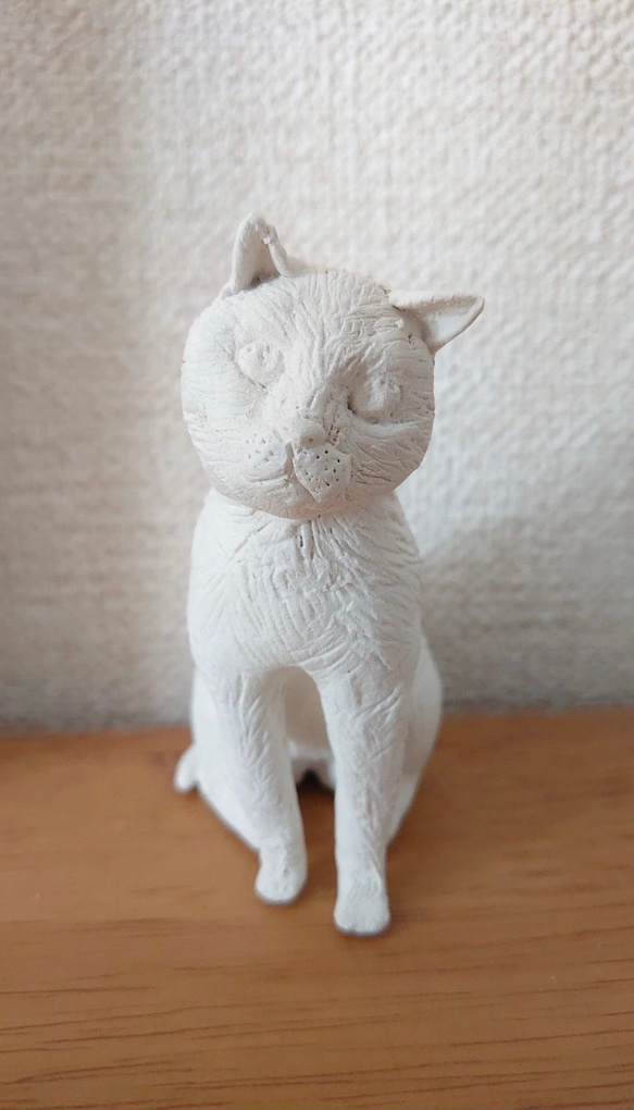 猫のアロマストーン・置き物　石粉粘土、石膏　 4枚目の画像