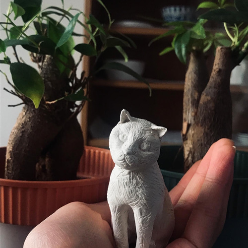 猫のアロマストーン・置き物 石粉粘土、石膏 立体・オブジェ Meant