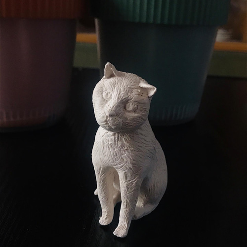 猫のアロマストーン・置き物 石粉粘土、石膏 立体・オブジェ Meant