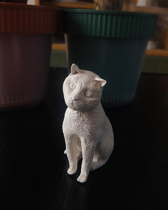 猫のアロマストーン・置き物　石粉粘土、石膏　 6枚目の画像