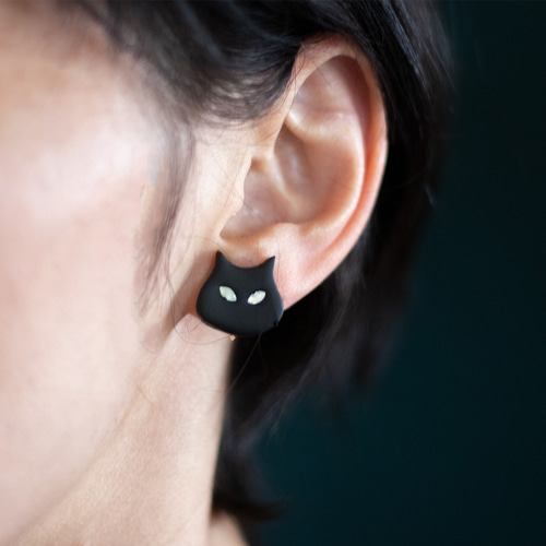 瞳の色が変わる 3way：黒猫セット/ ピアス・イヤリング ピアス（その他