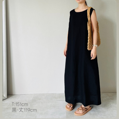 新作送0 大人の麻100％ワンピ 痩せ見えゆったりリネンワンピ3色 トール