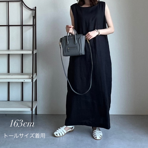 新作送0 大人の麻100％ワンピ 痩せ見えゆったりリネンワンピ3色
