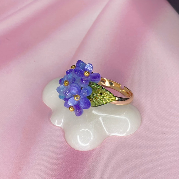 紫陽花のリング 初夏の指輪 2枚目の画像