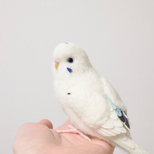 羊毛フェルトのセキセイインコ ホワイト【オーダーメイド】 羊毛