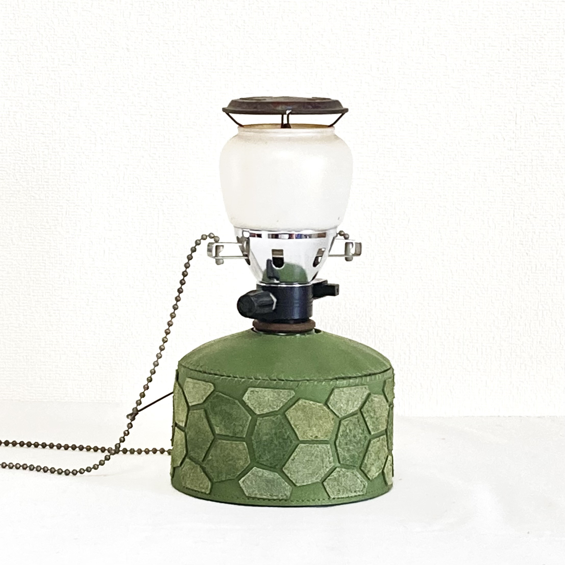 レザーOD缶カバー／幾何学模様カーキ