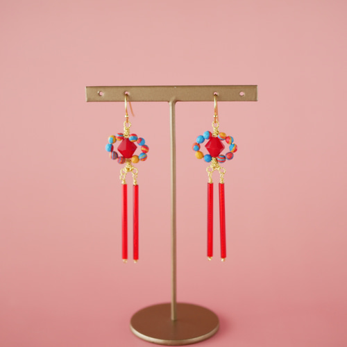 再販×1】太鼓ピアス 赤鬼ver. /イヤリング・サージカル 再販×1】太鼓ピアス 赤鬼ver. /イヤリング・サージカル