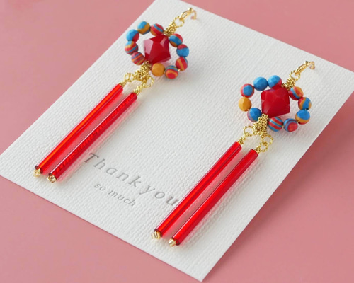 再販×1】太鼓ピアス 赤鬼ver. /イヤリング・サージカル 再販×1】太鼓ピアス 赤鬼ver. /イヤリング・サージカル