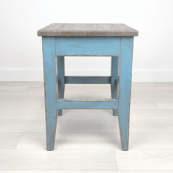 シャビーシックなスツール (ブルー) 2枚目の画像