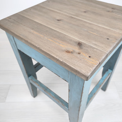 シャビーシックなスツール (ブルー) 5枚目の画像