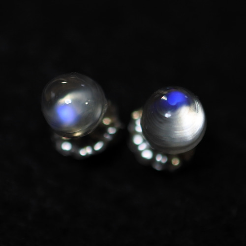 1点もの）ロイヤルブルームーンストーンのスタッドピアス（5mm