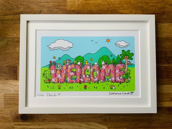 フレーム付きアート「Welcome Land」A4カラー 1枚目の画像