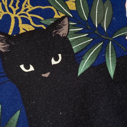 黒猫と藤柄【オーダー生地見本】 8枚目の画像