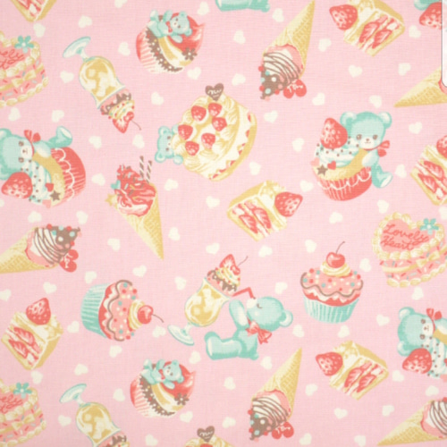 スイーツベア柄【オーダー生地見本】 和装小物（帯・半襟） ようか  