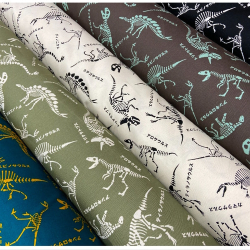 恐竜骨格柄【オーダー生地見本】 和装小物（帯・半襟） ようか 通販  
