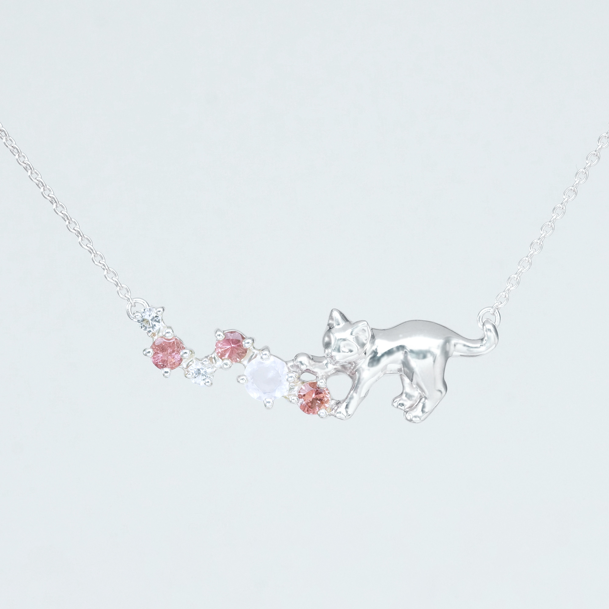 SVピンク コロコロ遊び猫ネックレス