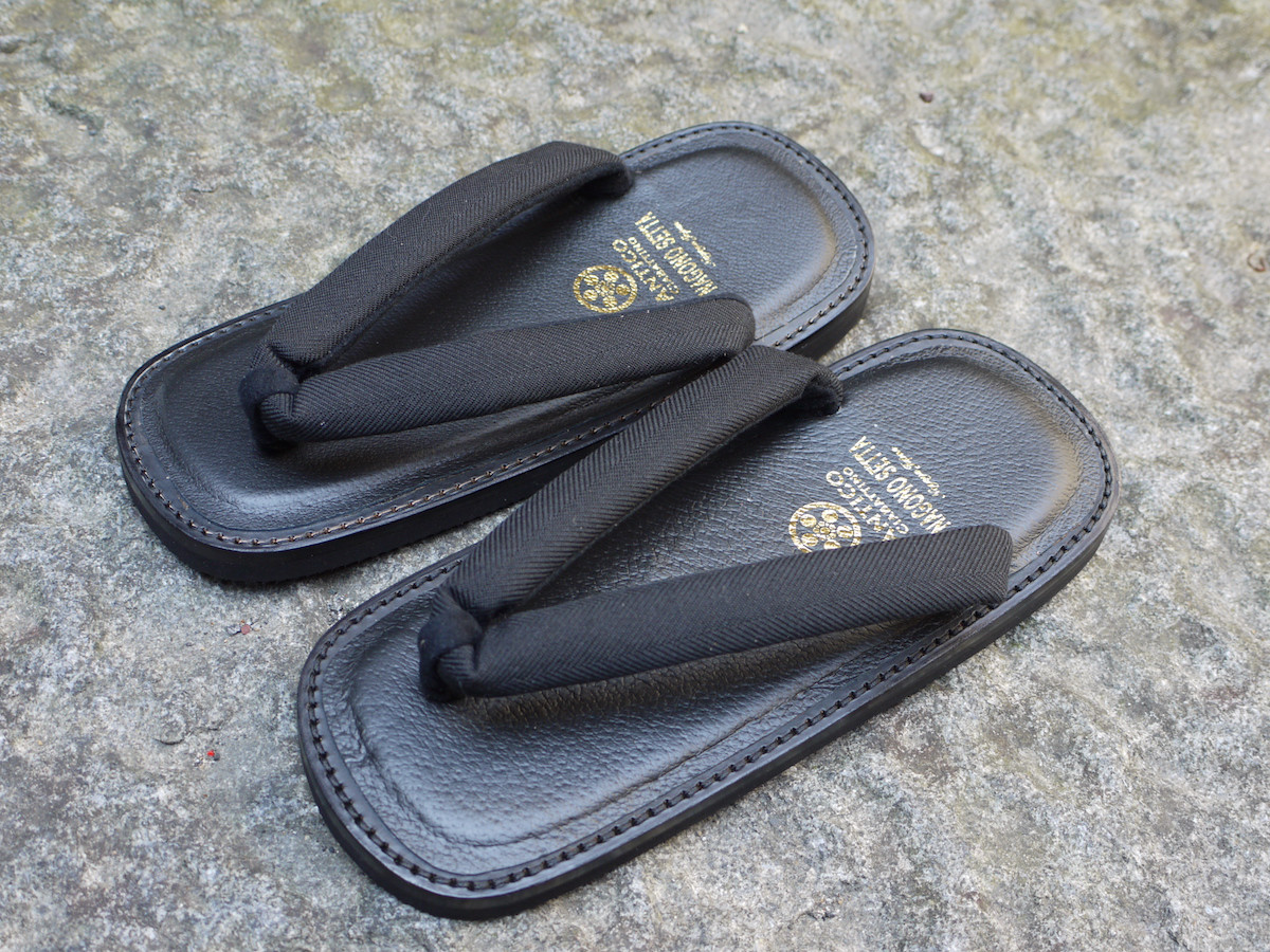 靴職人の本革雪駄「那古野雪駄」（鼻緒：尾州#003)