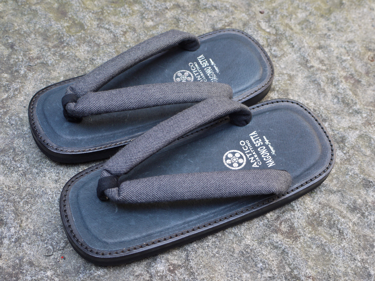 靴職人の本革雪駄「那古野雪駄」（鼻緒：尾州#007)