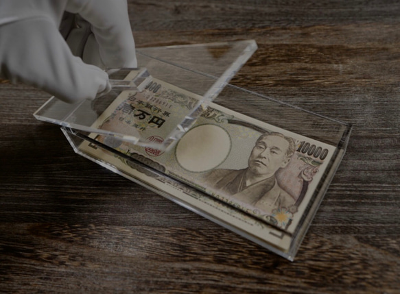 一万円札専用貯金箱　アクリル全面透明品　200万円貯まります 2枚目の画像
