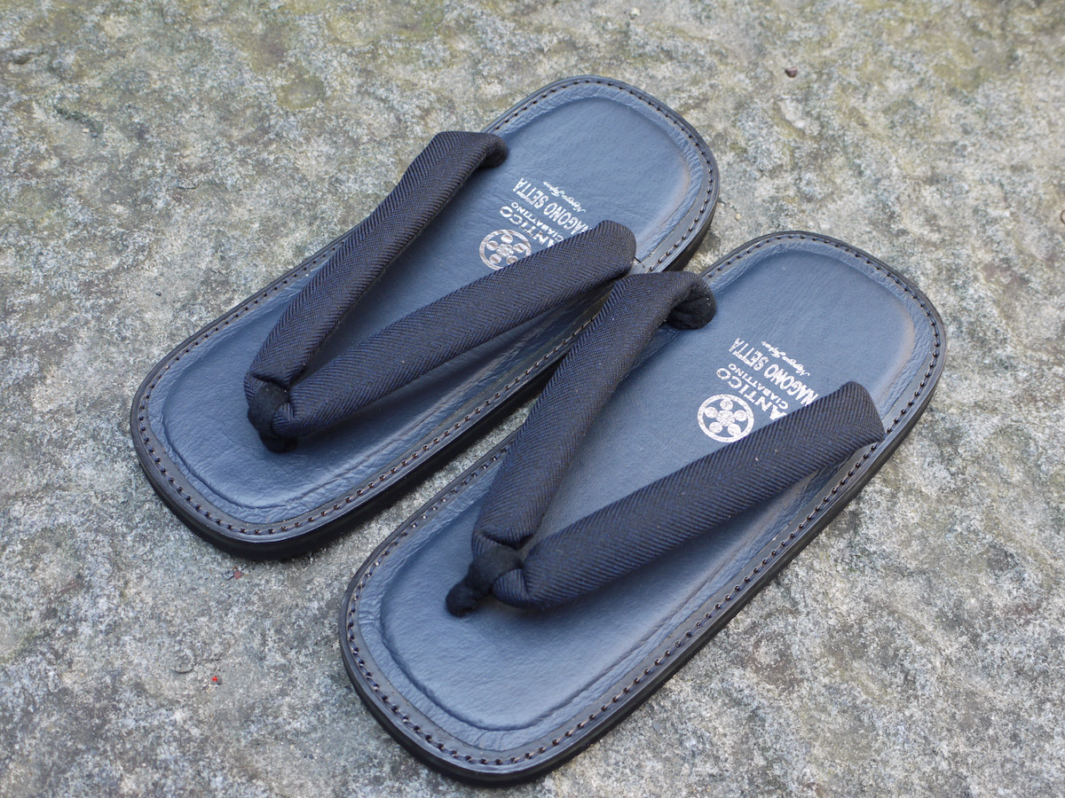 靴職人の本革雪駄「那古野雪駄」（鼻緒：尾州#019)