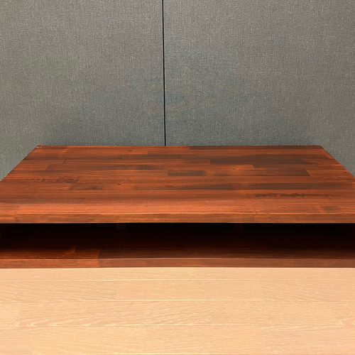 送料無料】 ロの字台 90cm 45cm ブラウン 収納棚 スキマ収納 リモコン 