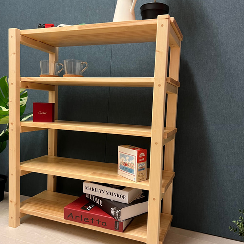 送料無料】 オープンラック 80cm 5段 パイン ナチュラル 棚・シェルフ