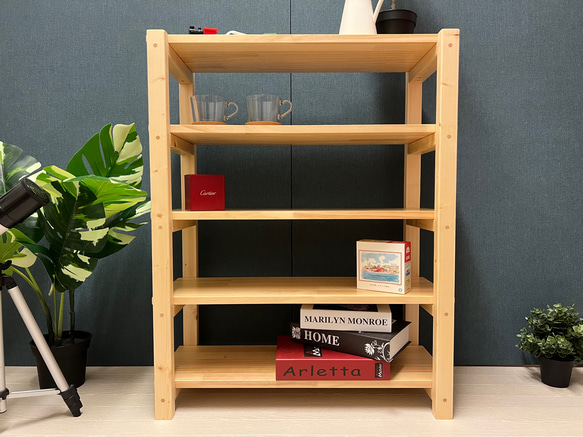 送料無料】 オープンラック 80cm 5段 パイン ナチュラル 棚