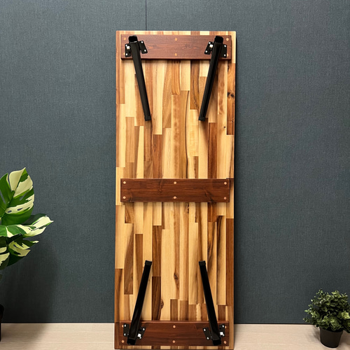 送料無料】 ローテーブル 長方形 120cm 45cm アカシア 折りたたみ脚 