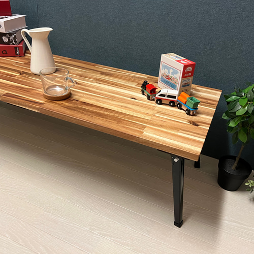 送料無料】 ローテーブル 長方形 120cm 45cm アカシア 折りたたみ脚 