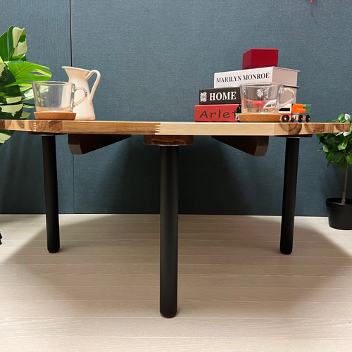 送料無料】 ローテーブル 8角 90cm 38H アカシア ねじ込み脚 ロー 