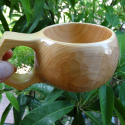 　ヒノキの一木彫りコーヒーカップ 4枚目の画像